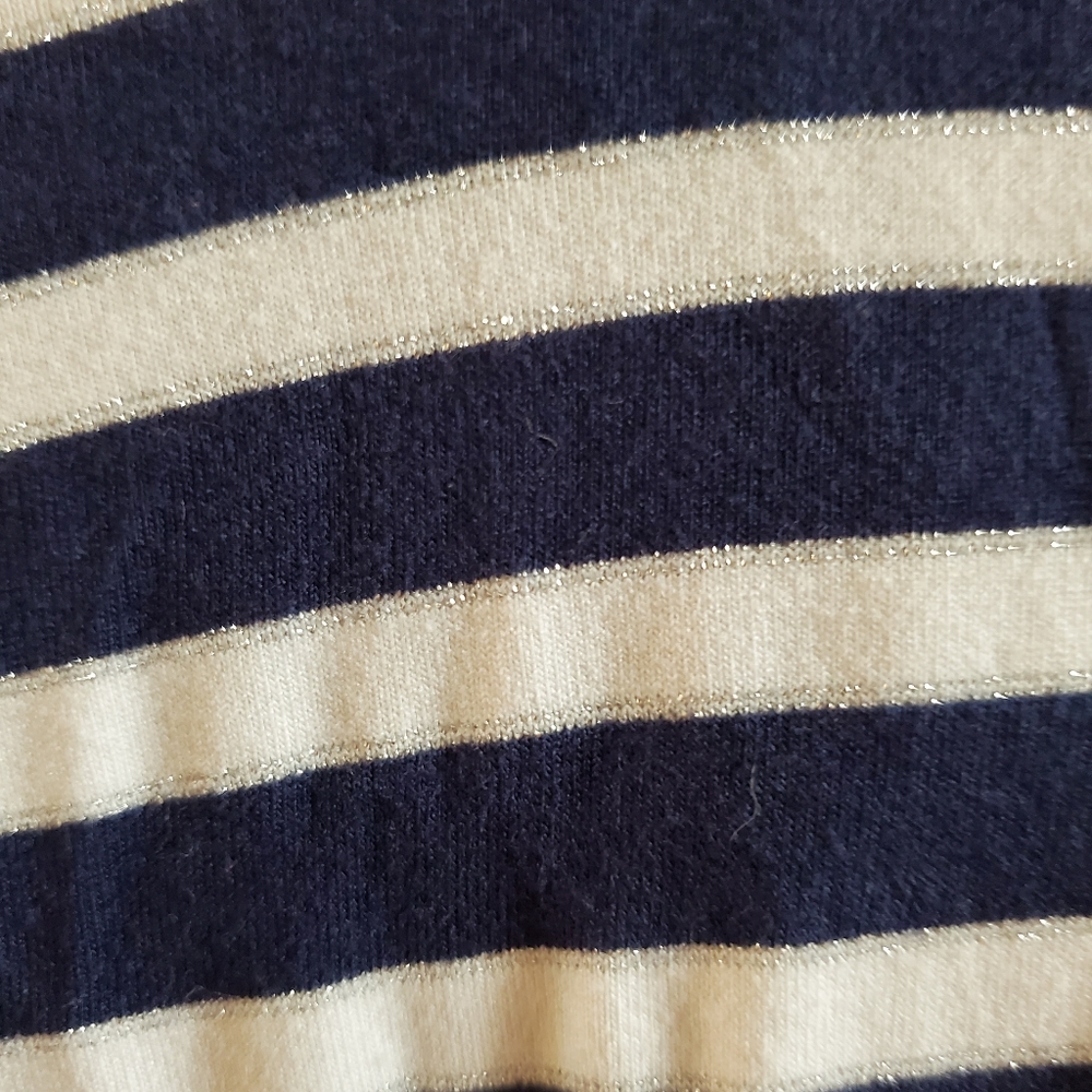 Loft beach shorts romper XS navy stripe silver metallic nautical - Picture 6 of 8